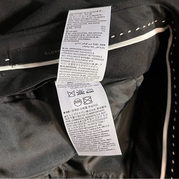 NWT Banana Republic Sloan Pants Flat front stretch Black detail Size 10 Long - Picture 9 of 13